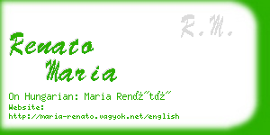 renato maria business card